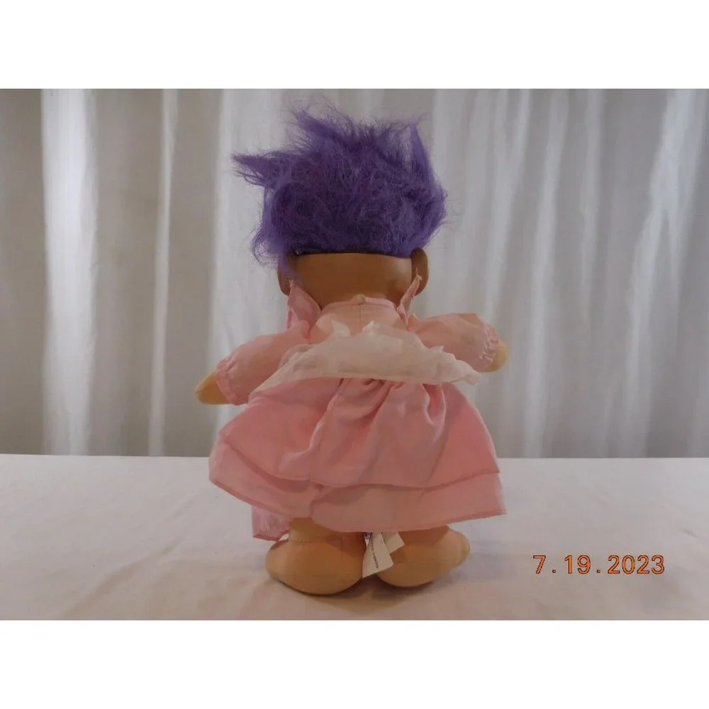 Vintage 1992 Ganz ‎ Rapper Troll Doll Plush 12” Tall  Blue Eyes Purple Hair